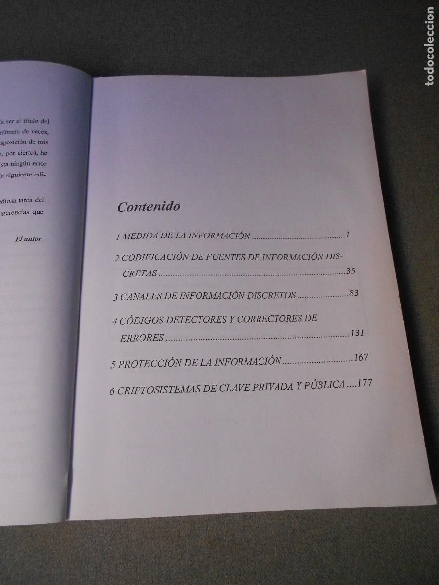 Libros de segunda mano: PROBLEMAS RESUELTOS DE TEORIA DE LA INFORMACION, CODIFICACION Y CRIPTOLOGIA. - Foto 3