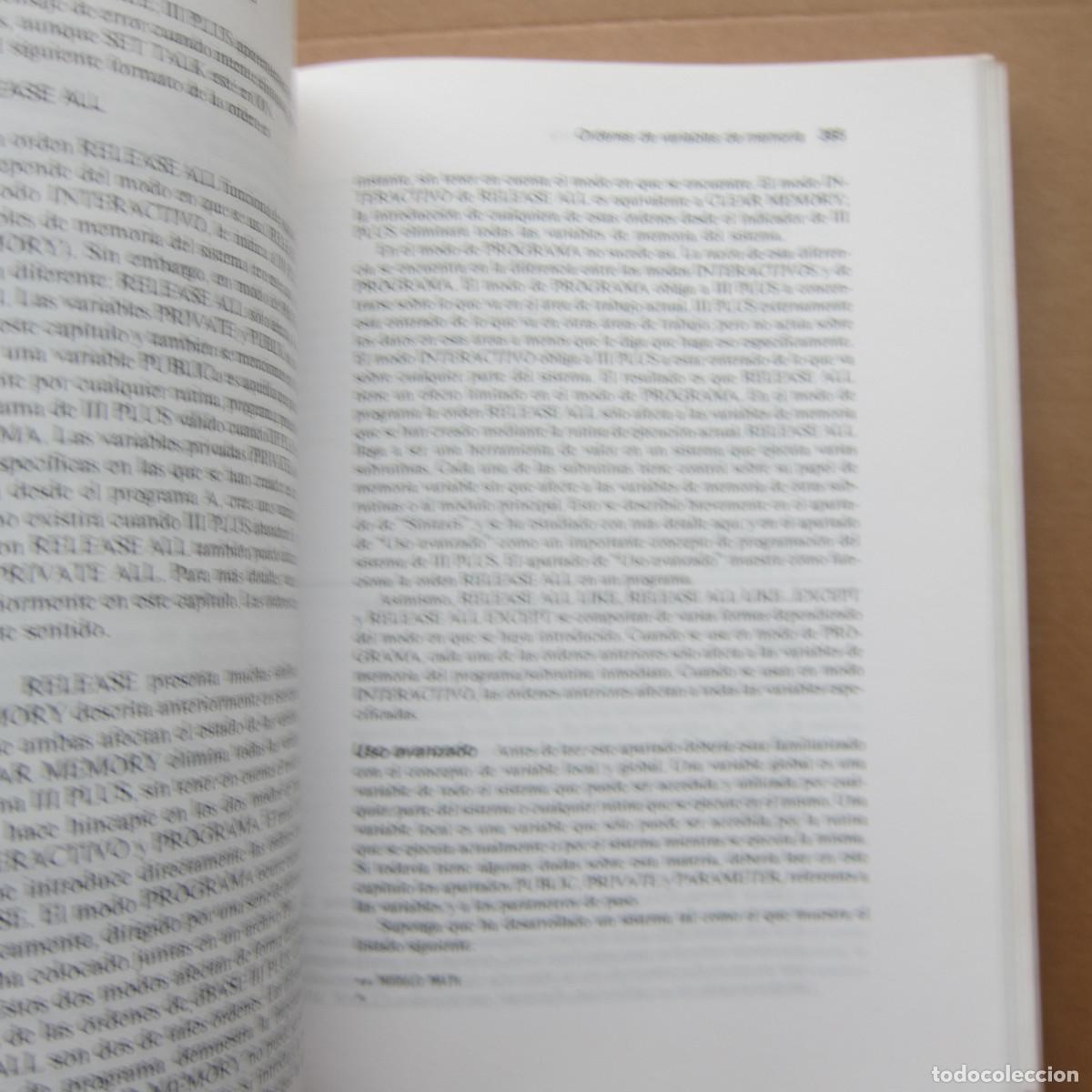 Libros de segunda mano: dBASE III PLUS. MANUAL DE REFERENCIA - JOSEPD-DAVIS CARRABIS (MCGRAWHILL) INFORM&Aacute;TICA - Foto 5