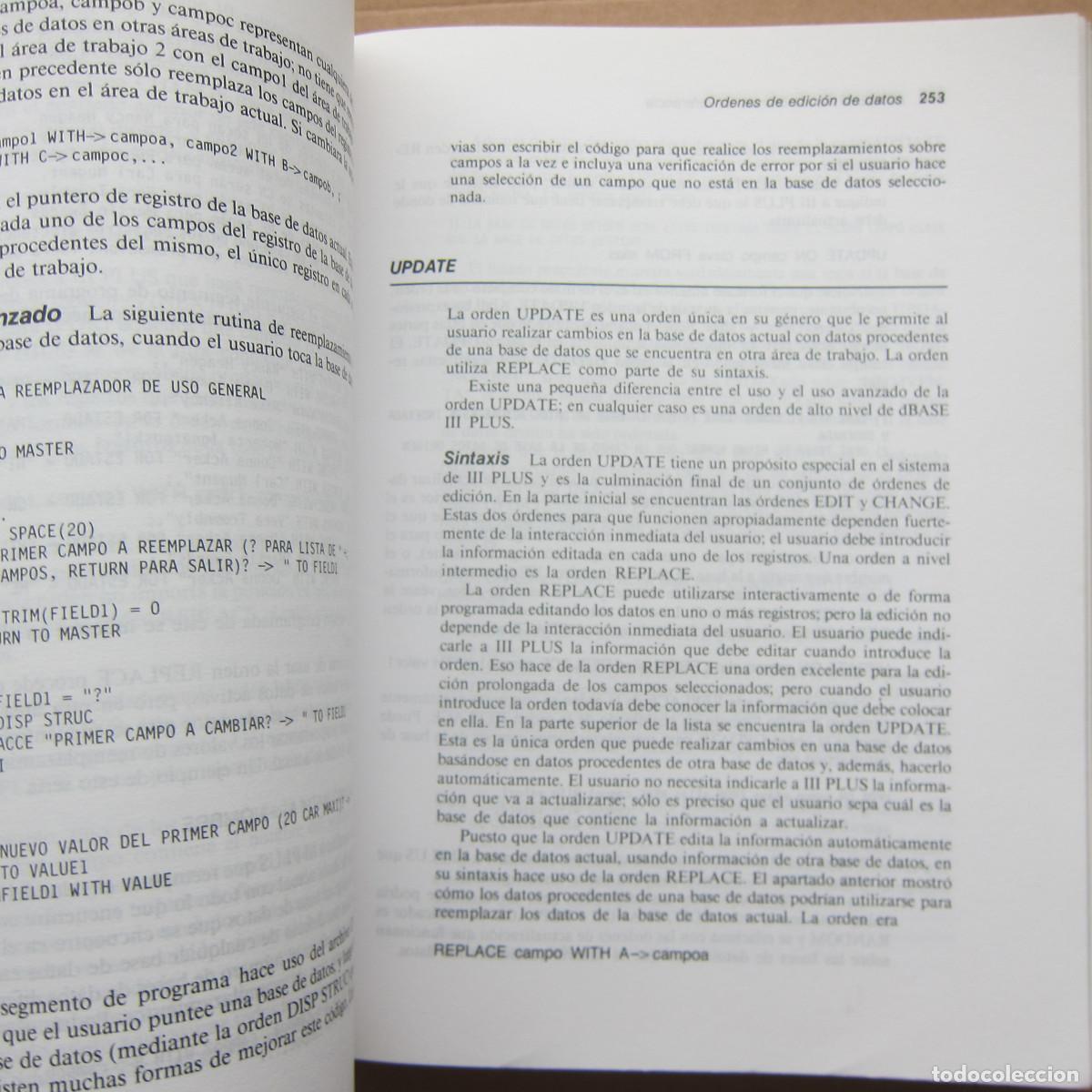 Libros de segunda mano: dBASE III PLUS. MANUAL DE REFERENCIA - JOSEPD-DAVIS CARRABIS (MCGRAWHILL) INFORM&Aacute;TICA - Foto 6