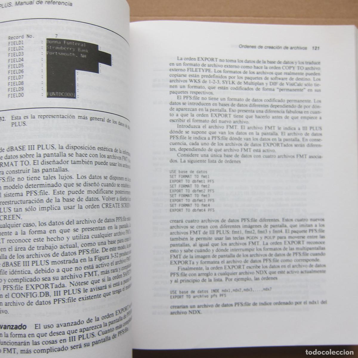 Libros de segunda mano: dBASE III PLUS. MANUAL DE REFERENCIA - JOSEPD-DAVIS CARRABIS (MCGRAWHILL) INFORM&Aacute;TICA - Foto 7