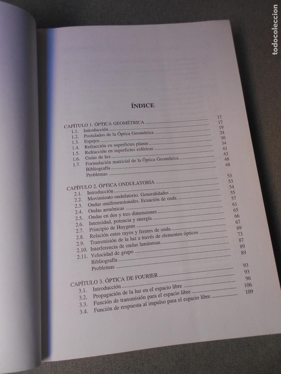 Libros de segunda mano: FUNDAMENTOS DE OPTICA PARA INGENIERIA INFORMATICA. - Foto 3