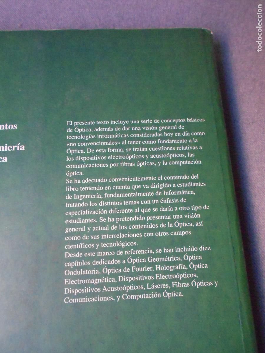 Libros de segunda mano: FUNDAMENTOS DE OPTICA PARA INGENIERIA INFORMATICA. - Foto 10
