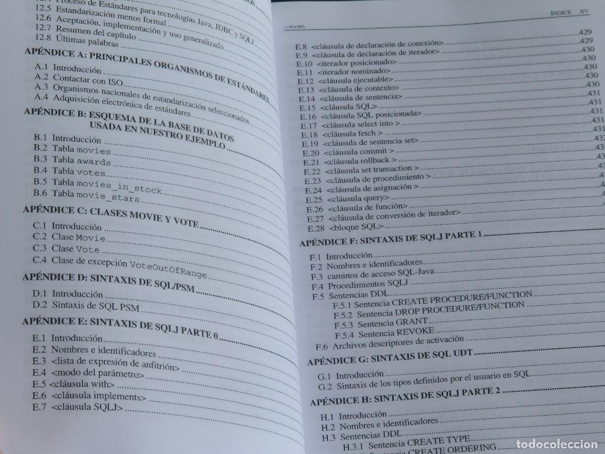 Libros de segunda mano: GU&Iacute;A PARA SQL Y JAVA, SQLJ Y JDBC, JIM MELTON Y ANDREW EISENBERG, ED. RA-MA, 2002, LEER - Foto 8