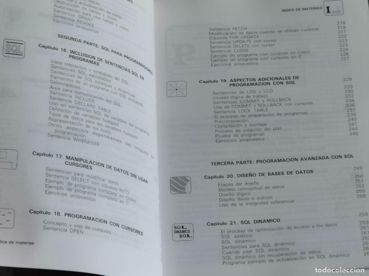 Libros de segunda mano: SQL PARA USUARIOS Y PROGRAMADORES, BENAVIDES, OLAIZOLA, RIVERO, ED. PARANINFO, 1991, LEER - Foto 6