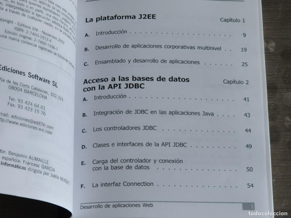 Libros de segunda mano: J2EE DESARROLLO DE APLICACIONES WEB BENJAMIN AUMAILLE, ED. ENI, 2002, LEER - Foto 4