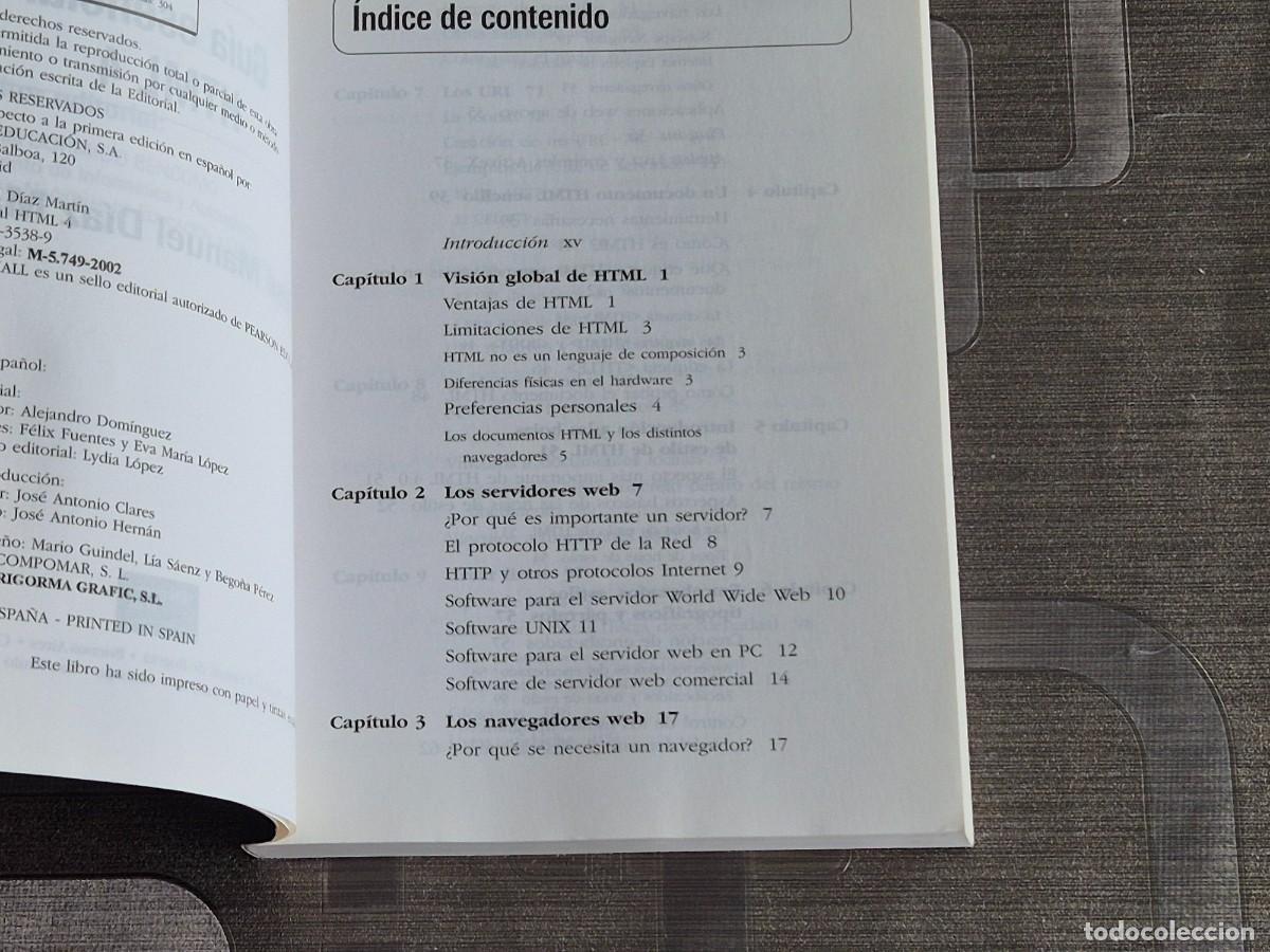 Libros de segunda mano: GU&Iacute;A ESENCIAL HTML 4, JOS&Eacute; MANUEL D&Iacute;AZ, ED. PRENTICE HALL, 2002, LEER - Foto 4
