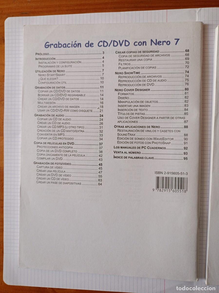 Libros de segunda mano: GRABACION DE CD Y DVD CON NERO 6 Y 7 PC CUADERNOS (DOS TOMOS) - Foto 2