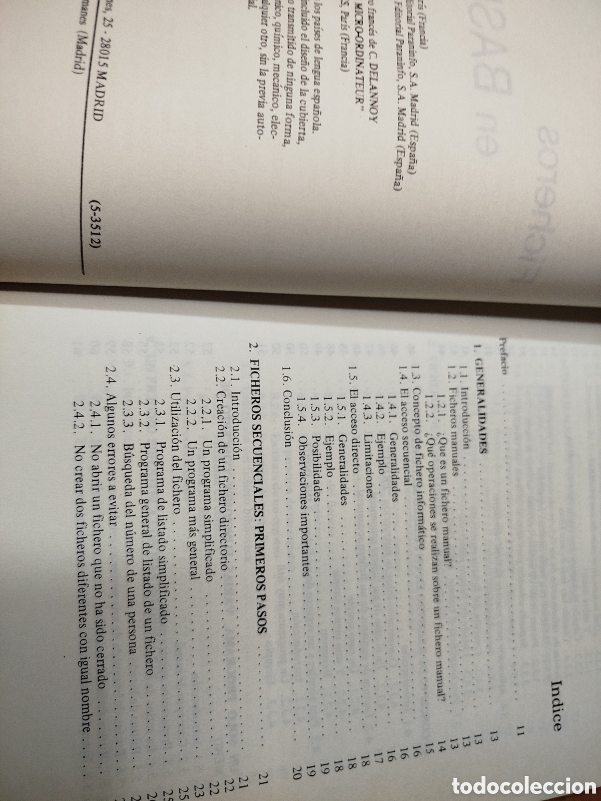 Libros de segunda mano: Ficheros en BASIC. Paraninfo. Delannoy. Inform&aacute;tica retro - Foto 5