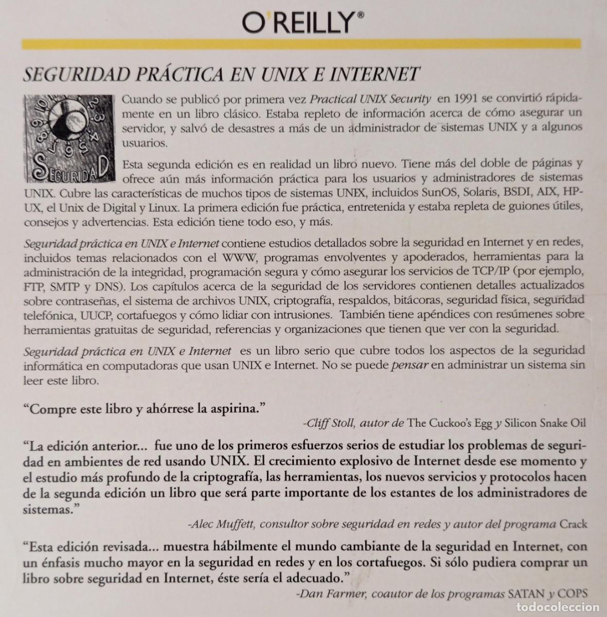Libros de segunda mano: SEGURIDAD PRACTICA EN UNIX E INTERNET - Foto 2
