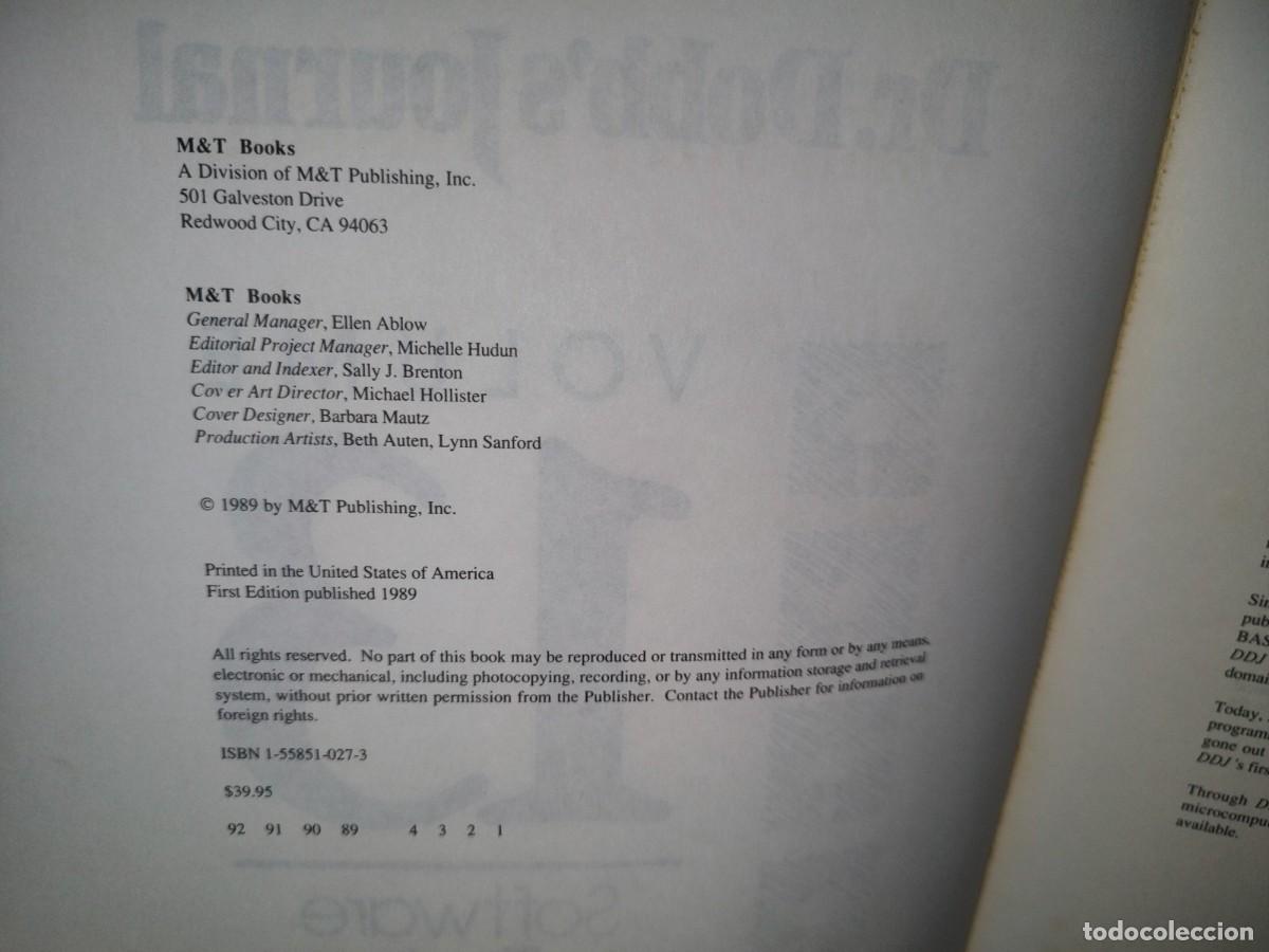 Libros de segunda mano: 119- DR. DOBBS JOURNAL VOLUME 13 SOFTWARE TOOLS - 1989 M&T PUBLISHING, INC. - Foto 8