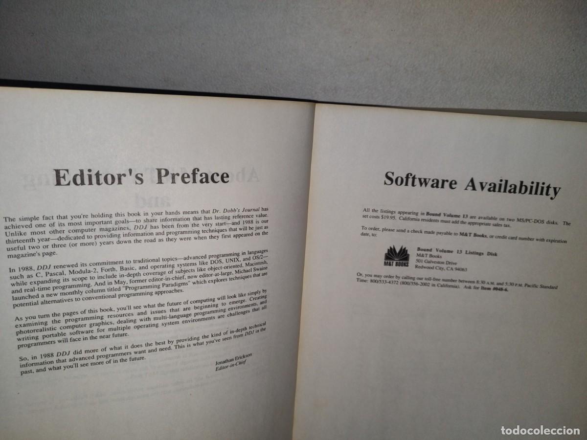 Libros de segunda mano: 119- DR. DOBBS JOURNAL VOLUME 13 SOFTWARE TOOLS - 1989 M&T PUBLISHING, INC. - Foto 10