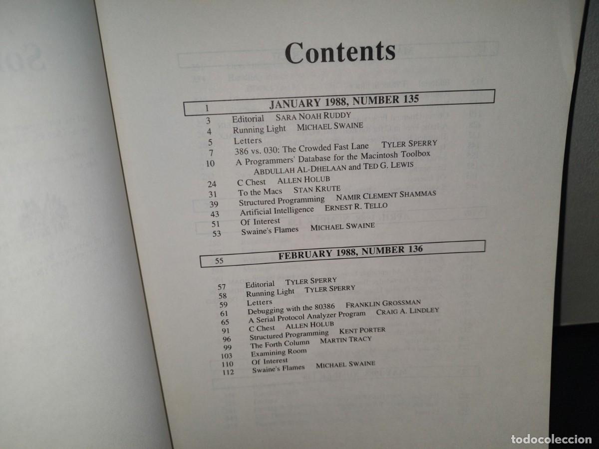 Libros de segunda mano: 119- DR. DOBBS JOURNAL VOLUME 13 SOFTWARE TOOLS - 1989 M&T PUBLISHING, INC. - Foto 11