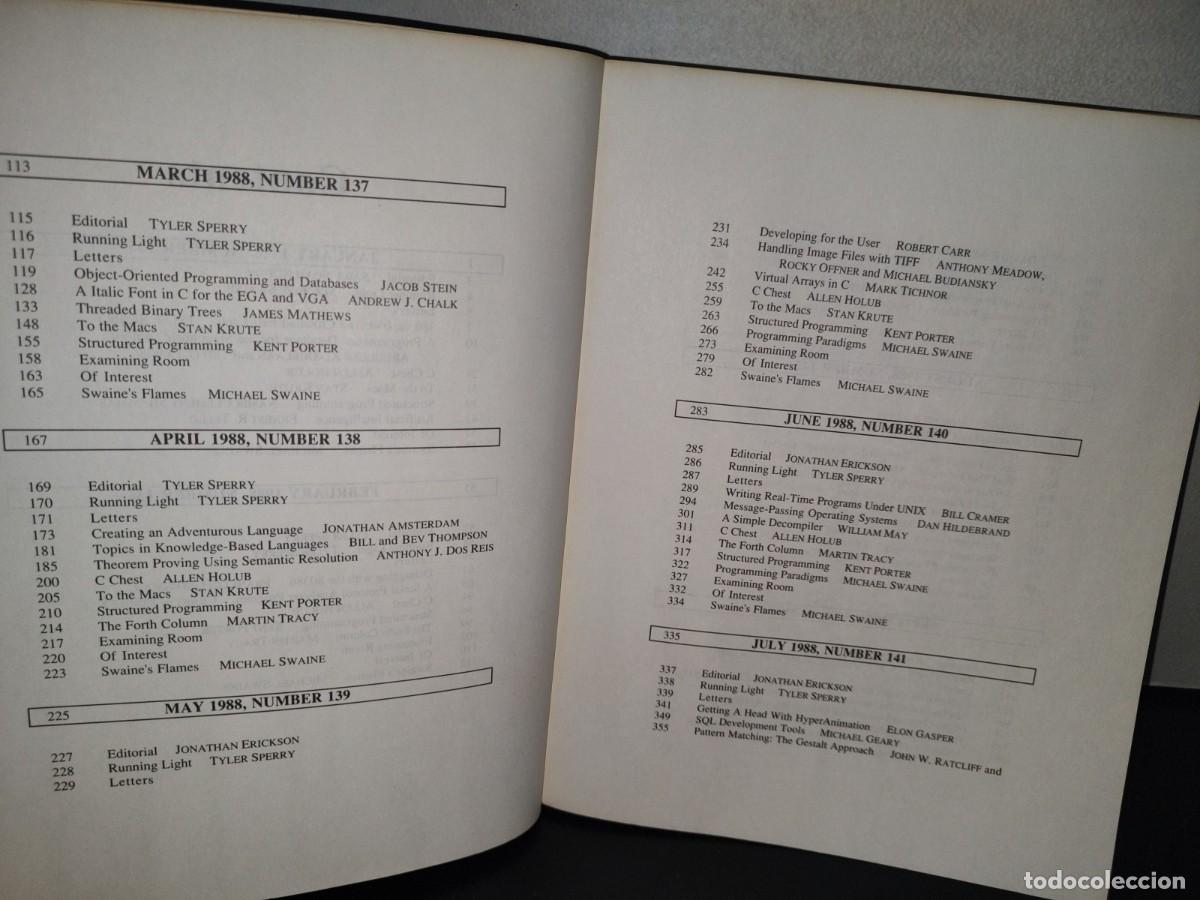 Libros de segunda mano: 119- DR. DOBBS JOURNAL VOLUME 13 SOFTWARE TOOLS - 1989 M&T PUBLISHING, INC. - Foto 12