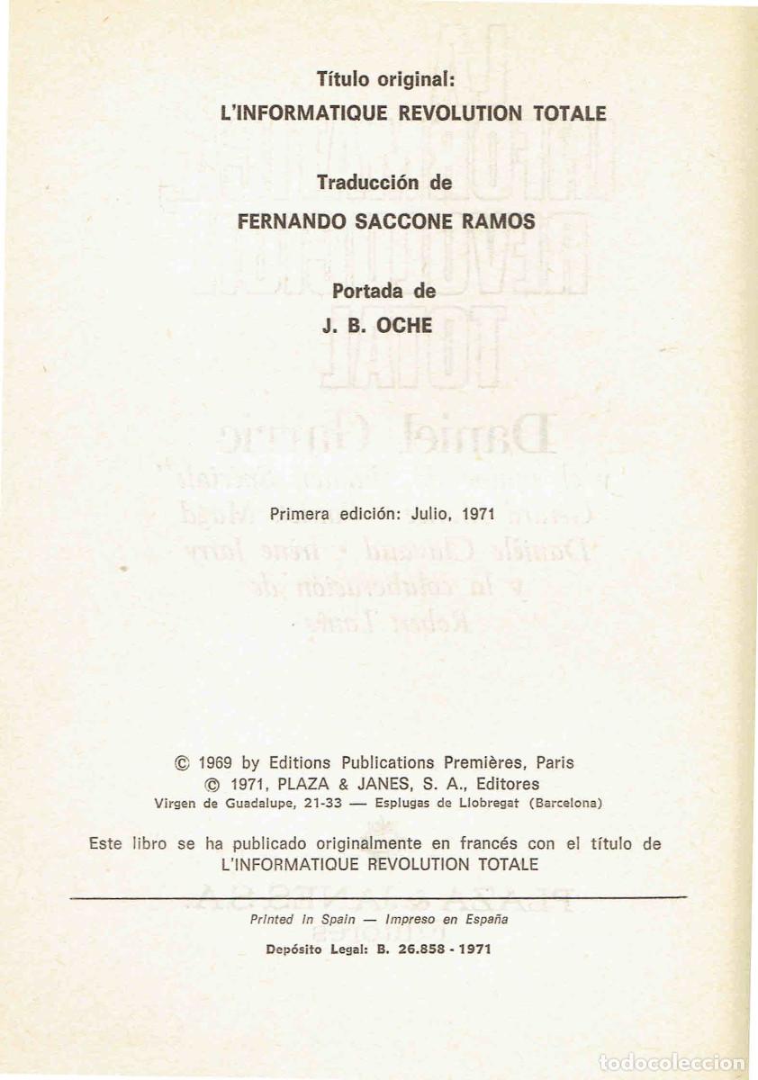 Libros de segunda mano: FT0670. Libro: La inform&aacute;tica, revoluci&oacute;n total. Autor: Daniel Garric - Foto 2