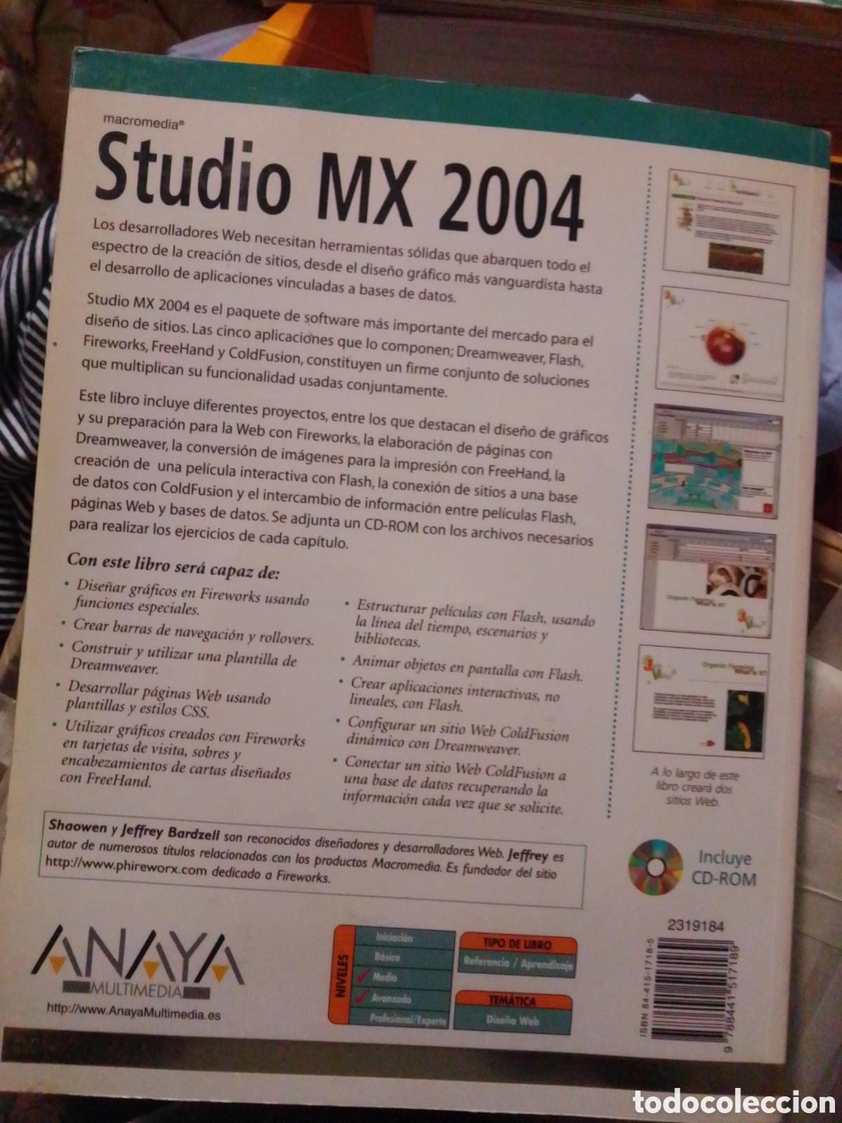 Libros de segunda mano: Studio MX 2004 Shaowen Bardzell Jeffrey Bardzell - Foto 2