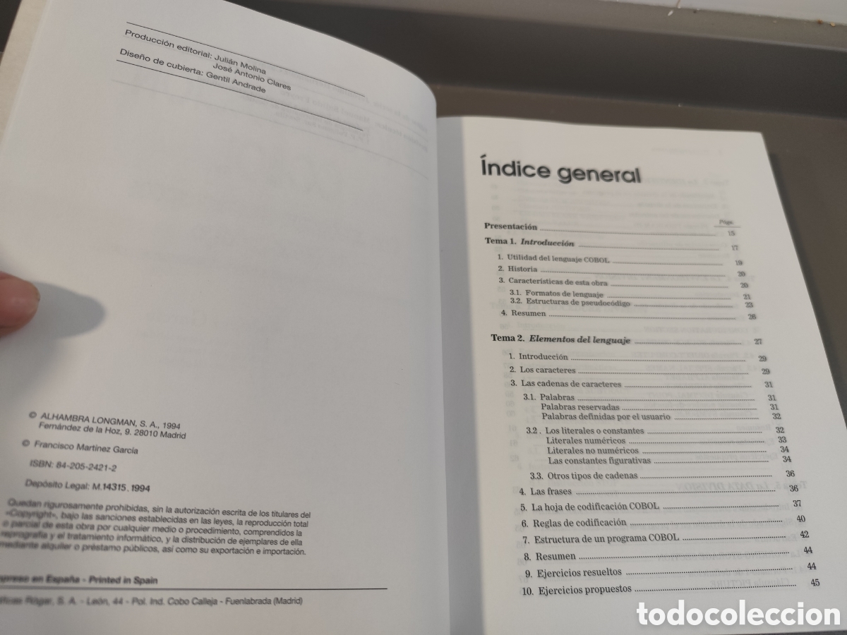 Libros de segunda mano: PROGRAMACION COBOL CON APLICACIONES ESTRUCTURADAS EN PSEUDOCODIGO - EDIT ALHAMBRA LONGMAN. - Foto 7