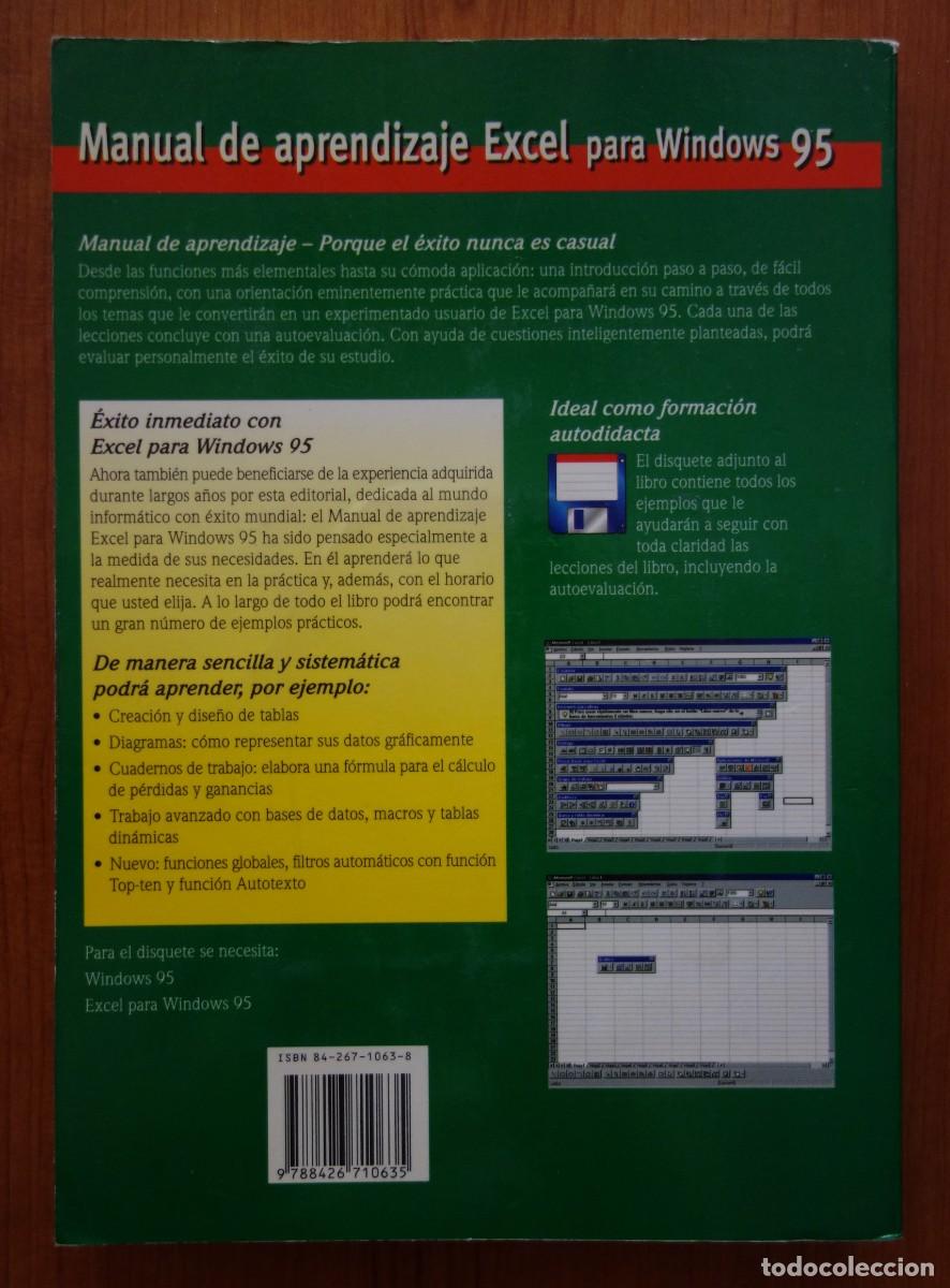 Libros de segunda mano: Excel para Windows 95. Manual de aprendizaje - Foto 2