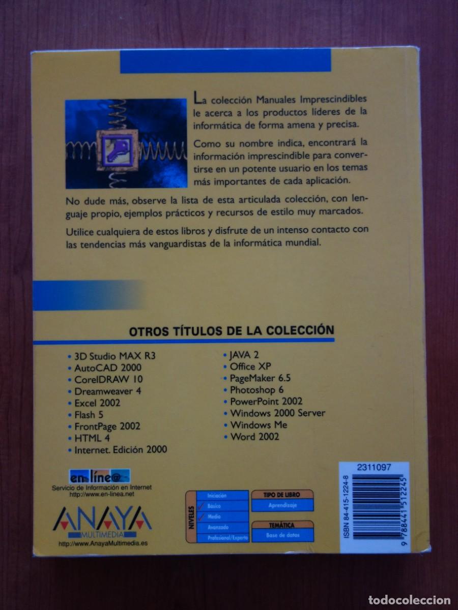 Libros de segunda mano: Access 2002. Manual imprescindible. Anaya - Foto 2