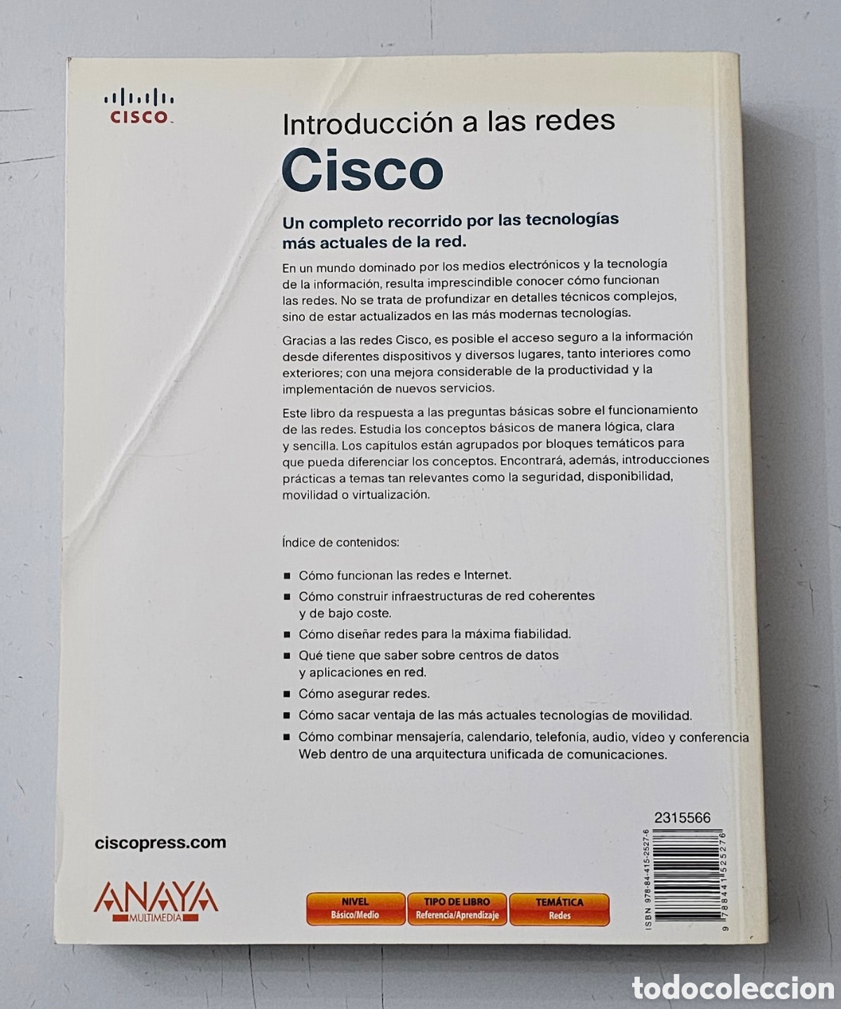 Libros de segunda mano: LIBRO INTRODUCCI&Oacute;N A LAS REDES CISCO (Espa&ntilde;a - Anaya - 2008) INFORMATICA - Foto 4