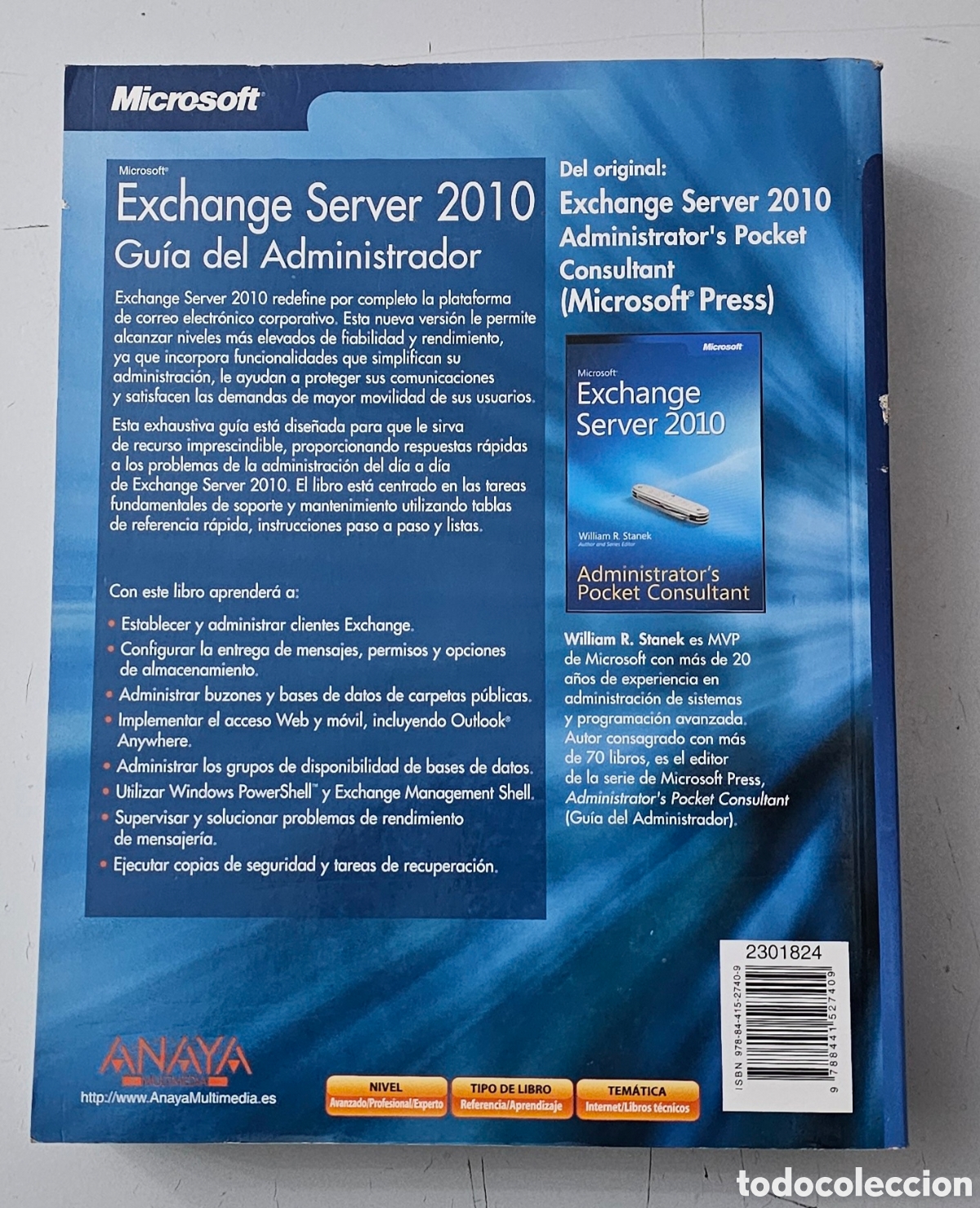 Libros de segunda mano: LIBRO EXCHANGE SERVER 2010 GUIA DEL ADMINISTTADOR (Espa&ntilde;a - Anaya/Microsoft - 2010) - Foto 4