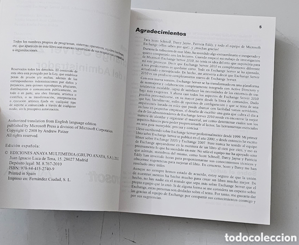 Libros de segunda mano: LIBRO EXCHANGE SERVER 2010 GUIA DEL ADMINISTTADOR (Espa&ntilde;a - Anaya/Microsoft - 2010) - Foto 7