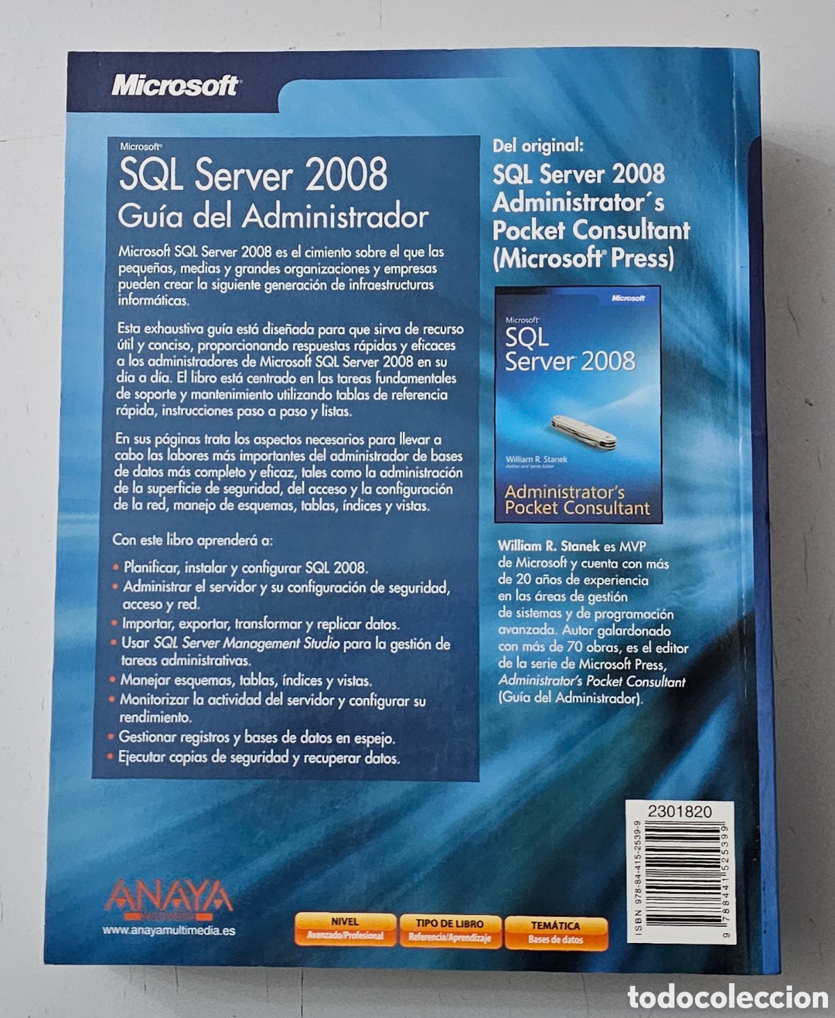 Libros de segunda mano: LIBRO SQL SERVER 2008 GUIA DEL ADMINISTRADOR (Espa&ntilde;a - Anaya/Microsoft - 2008) - Foto 4