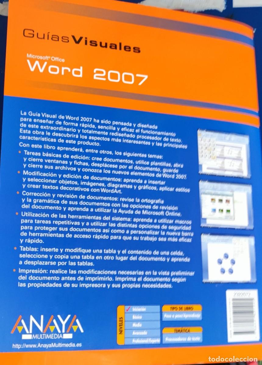 Libros de segunda mano: WORD 2007. Gu&iacute;a Visual Anaya - Foto 3