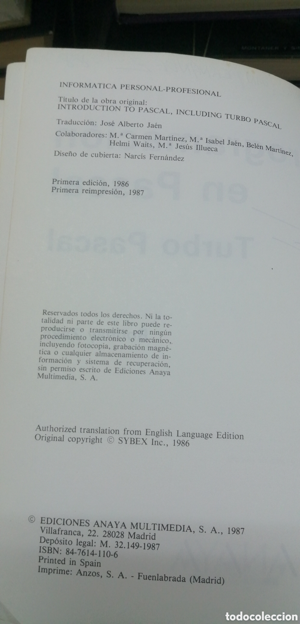 Libros de segunda mano: Programaci&oacute;n en Pascal Turbo Pascal Anaya Multimedia 1987 - Foto 12