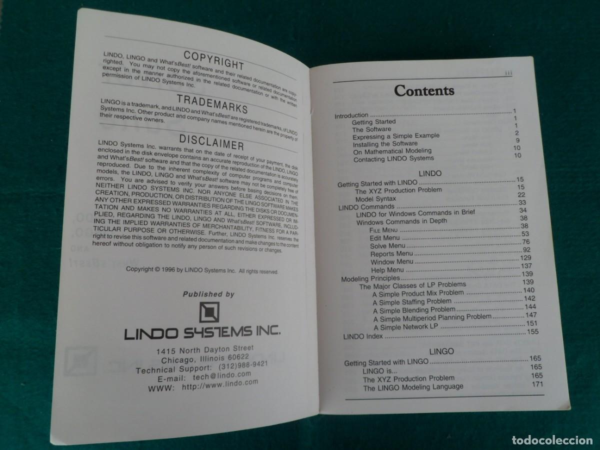 Libros de segunda mano: SOLVER SUITE. LINDO. LINGO. WHATS BEST - Foto 5