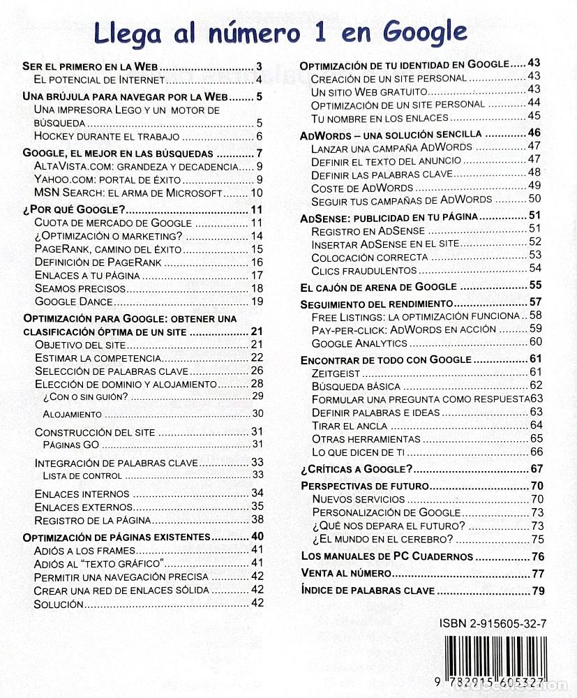 Libros de segunda mano: Llega al n&uacute;mero 1 en Google - PC Cuadernos b&aacute;sicos 2005 - Foto 3