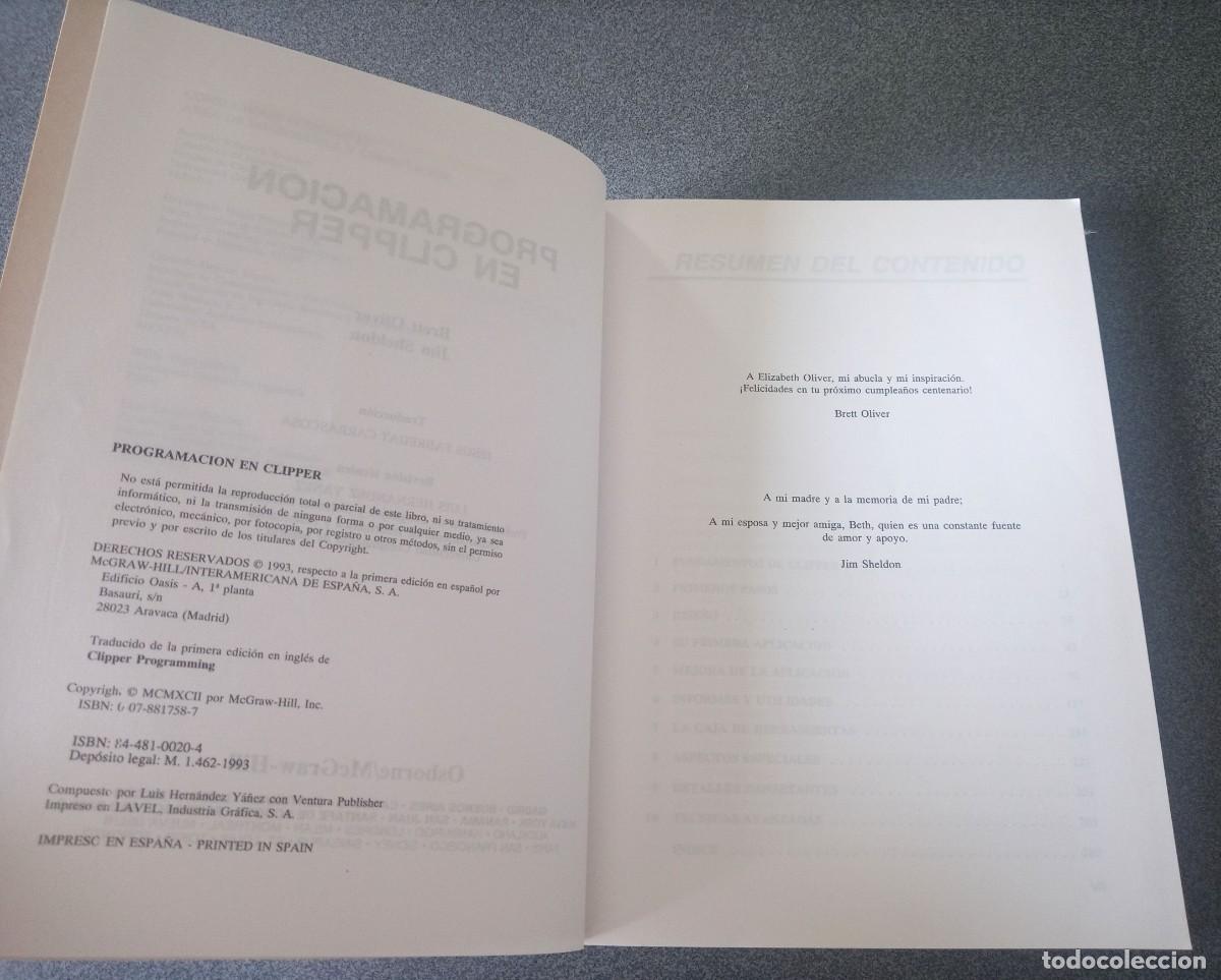 Libros de segunda mano: Programaci&oacute;n En Clipper Brett Oliver Jim Sheldon - Foto 4