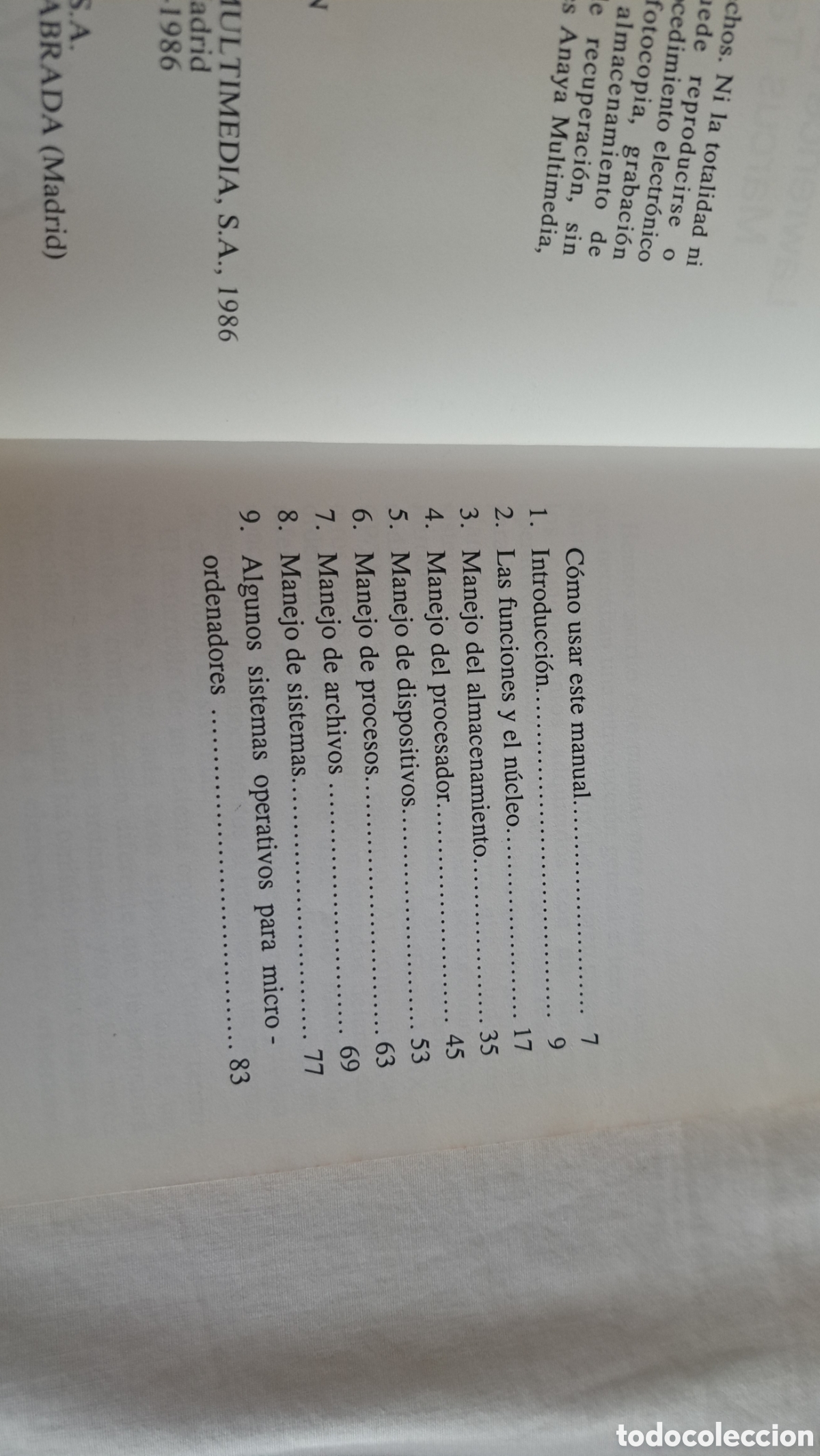 Libros de segunda mano: INTRODUCCION SISTEMAS OPERATIVOS. Anaya 1986 - Foto 4