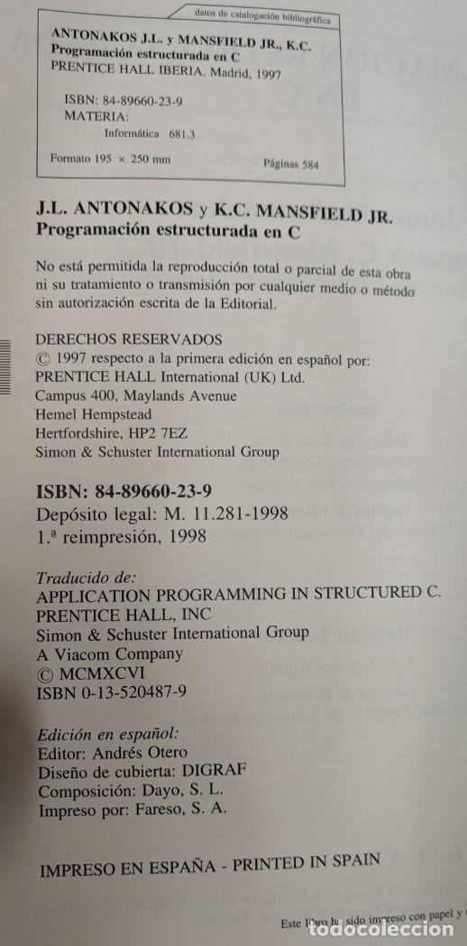 Libros de segunda mano: PROGRAMACION ESTRUCTURADA EN C, PRENTICE HALL 1998, LIBRO INFORMATICA - Foto 5