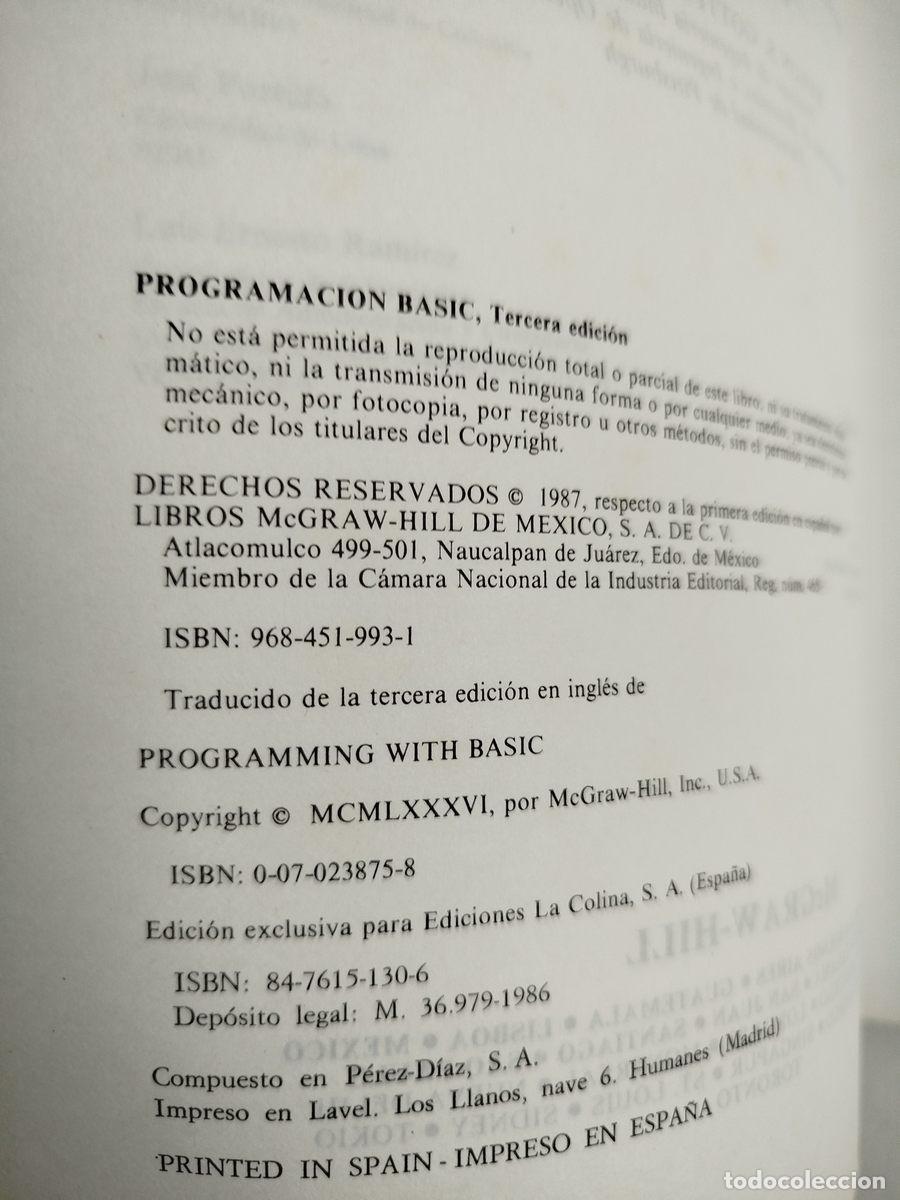 Libros de segunda mano: Serie SCHAUM en computaci&oacute;n PROGRAMACI&Oacute;N BASIC. Tercera edici&oacute;n BYRON S. GOTTFRIED - Foto 2
