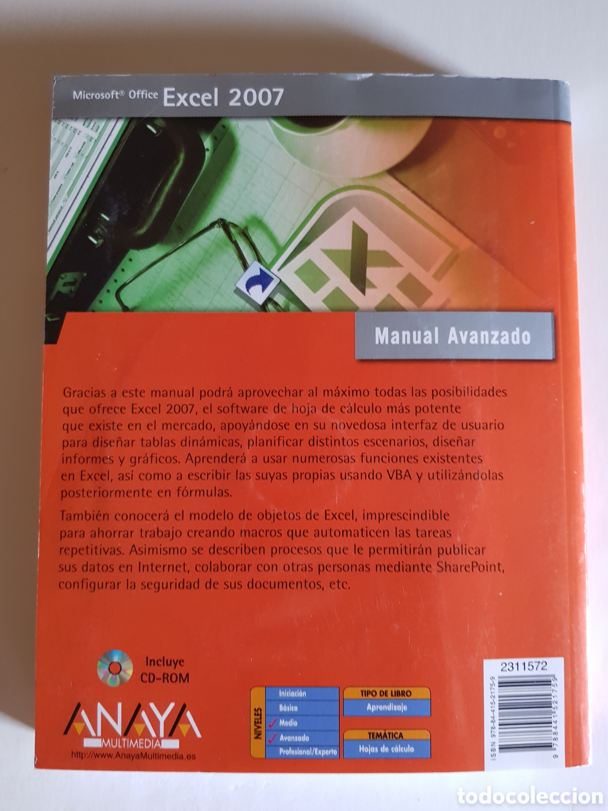 Libros de segunda mano: Microsoft Office. Excel 2007. Anaya. - Foto 2