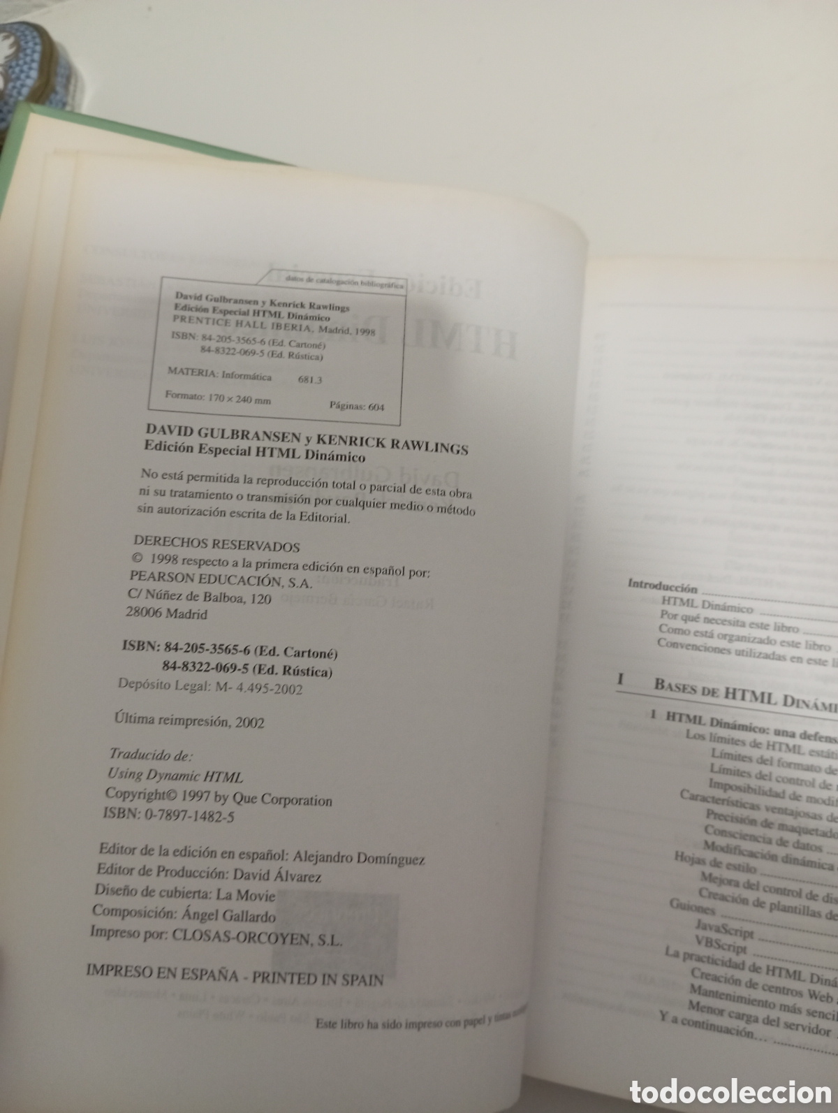 Libros de segunda mano: Edici&oacute;n especial. Dhtml html din&aacute;mico. Gulbransen y Rawlings - Foto 5