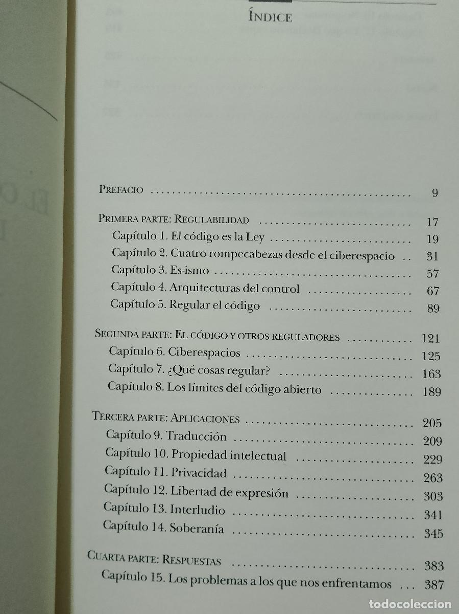 Libros de segunda mano: Lawrence Lessig: El c&oacute;digo y otras leyes del ciberespacio (Taurus. 2001) - Foto 3