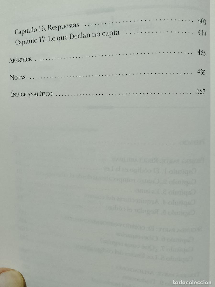 Libros de segunda mano: Lawrence Lessig: El c&oacute;digo y otras leyes del ciberespacio (Taurus. 2001) - Foto 4
