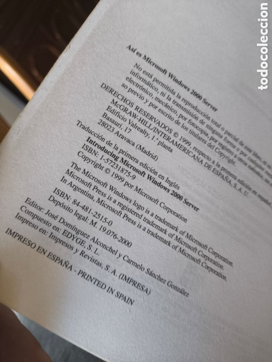 Libros de segunda mano: Manual As&iacute; es Windows 2000 Server (Microsoft Press, 2000). Muy Buen Estado. Sin Foxing. - Foto 5