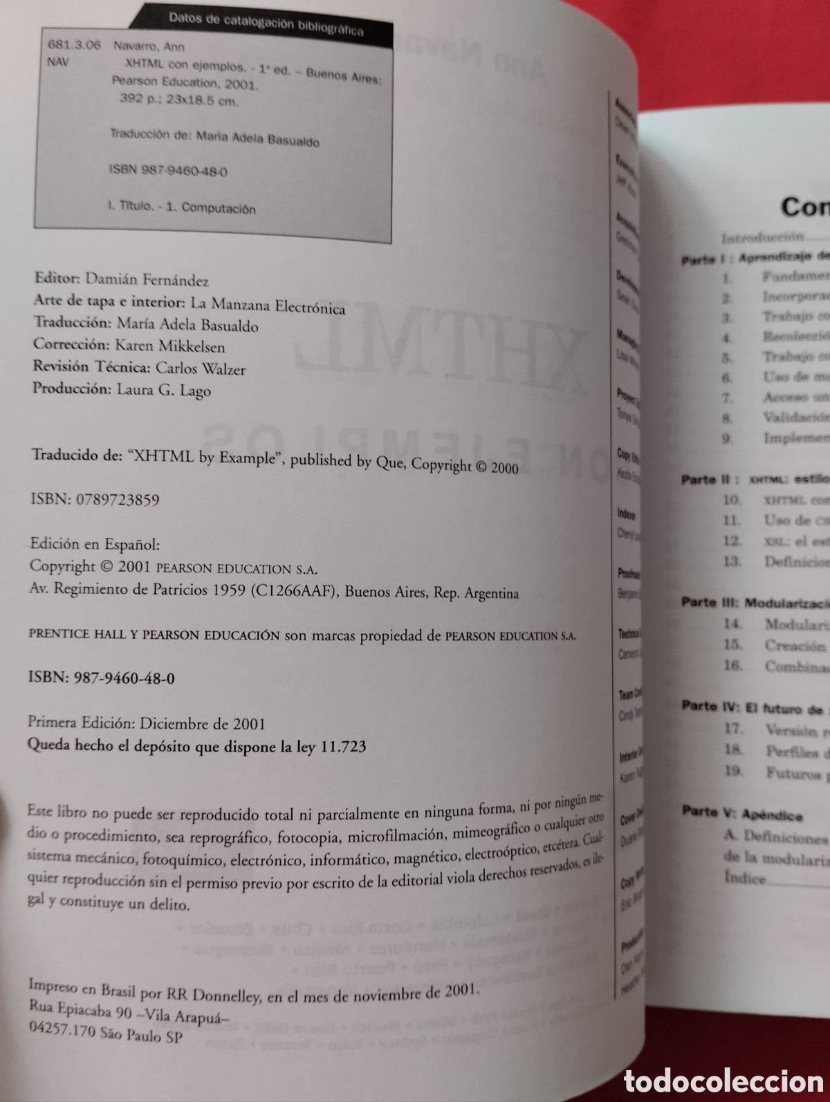 Libros de segunda mano: XHTML CON EJEMPLOS. PRIMERA EDICI&Oacute;N 2001. PRENTICE HALL. - Foto 7