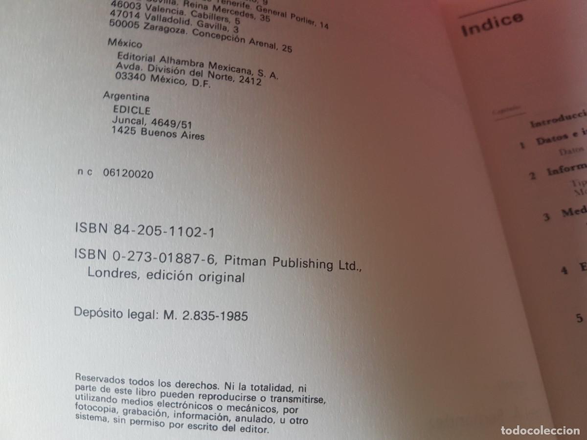 Libros de segunda mano: Libro informatica, proceso datos, 1985 - Foto 3
