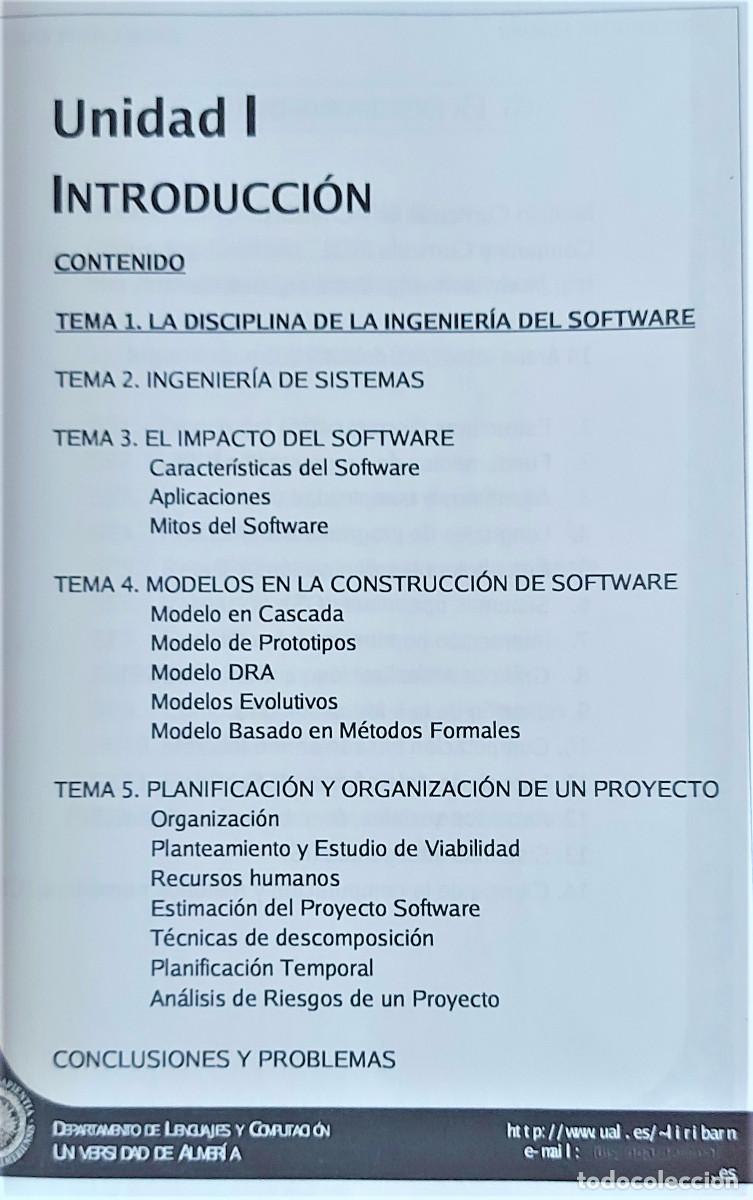Libros de segunda mano: AN&Aacute;LISIS Y DISE&Ntilde;O DE SOFTWARE - TEOR&Iacute;A Y PR&Aacute;CTICA - UAL - Foto 4