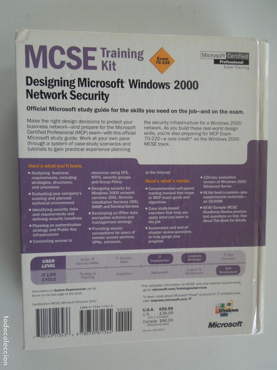 Libros de segunda mano: MCSE- Designing Microsoft Windows 2000 Network Security-BRIAN KOMAR -2001 -MICROSOFT - Foto 2