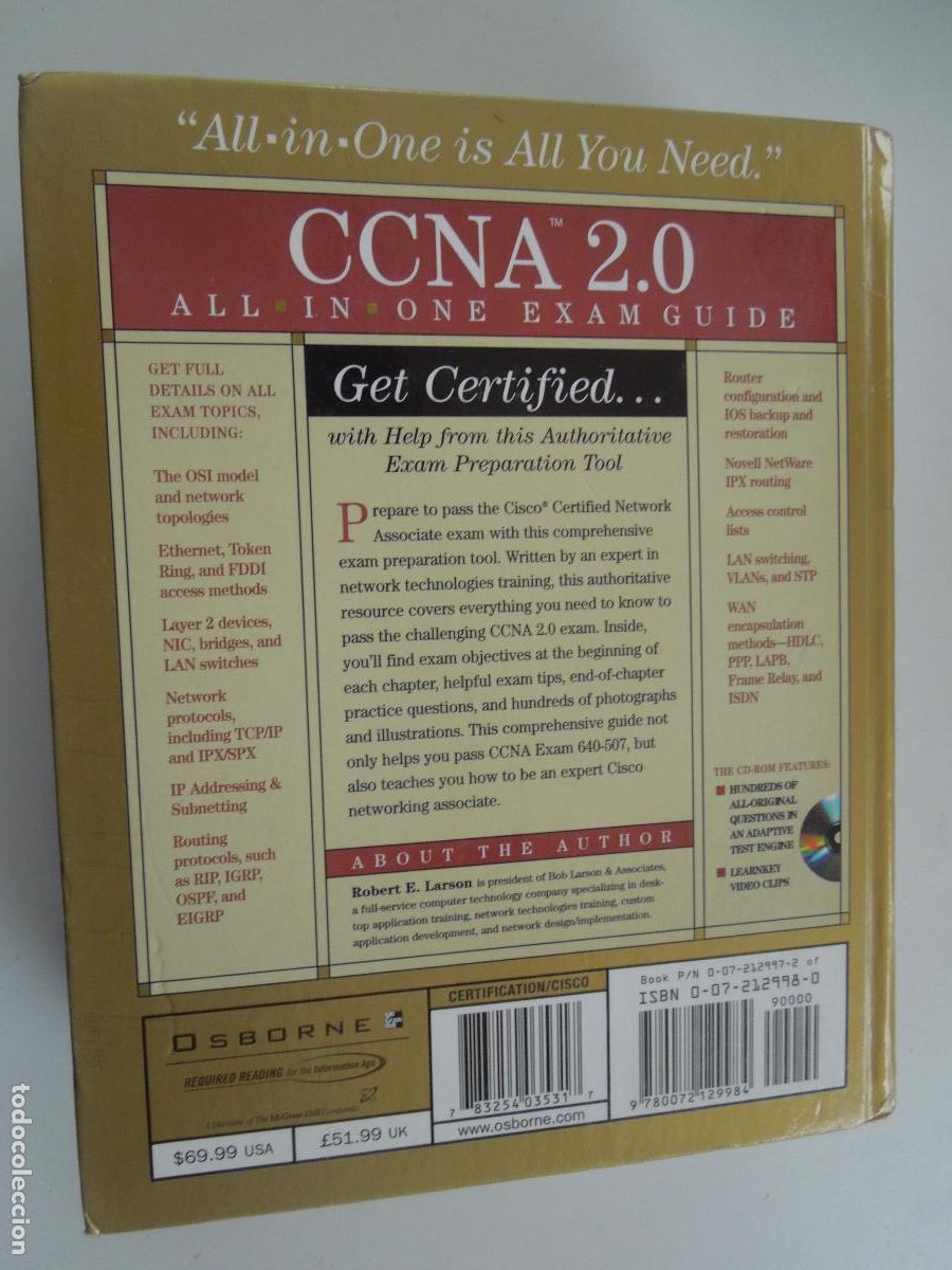 Libros de segunda mano: CCNA 2.0 - ROBERT E. LARSON - ALL IN ONE CON CD -MC GRAW HILL -2001 - EN INGLES - Foto 3
