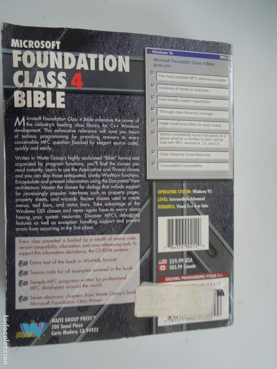 Libros de segunda mano: MICROSOFT , FOUNDATION CLASS 4 BIBLE - PRENTICE HALL- MITCHEL WAITE - 1996 - EN INGLES - Foto 3