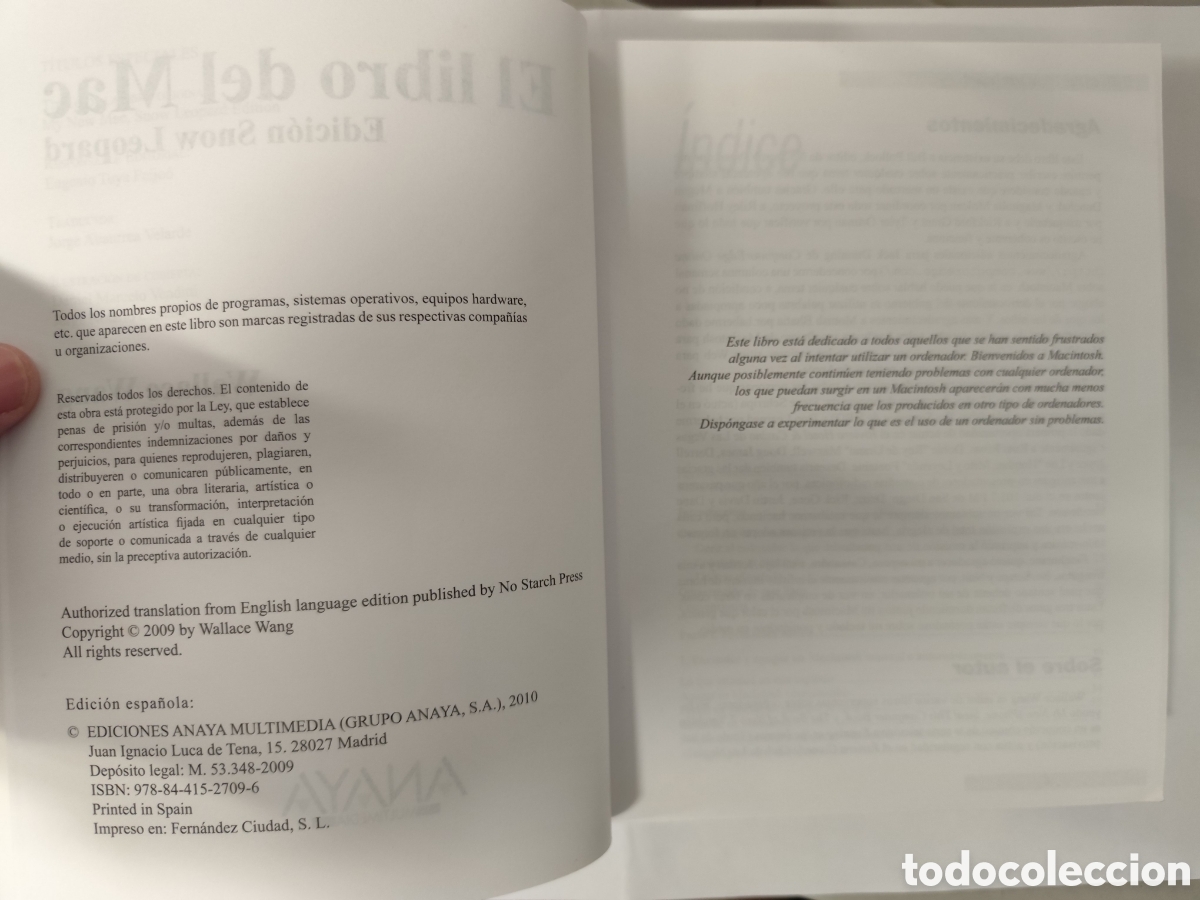 Libros de segunda mano: El Libro del Mac, edicion Snow Leopard, Wallace Wang. Anaya - Foto 3