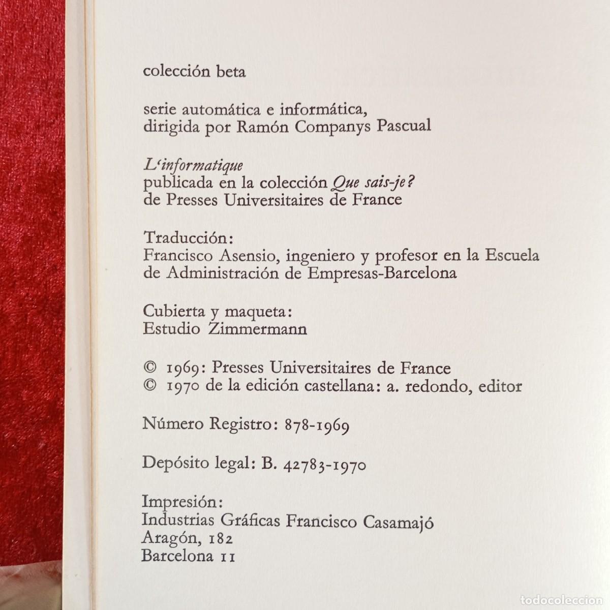 Libros de segunda mano: LA INFORM&Aacute;TICA - PIERRE MATHELOT - A. REDONDO EDITOR - 1970 / 1275 - Foto 4