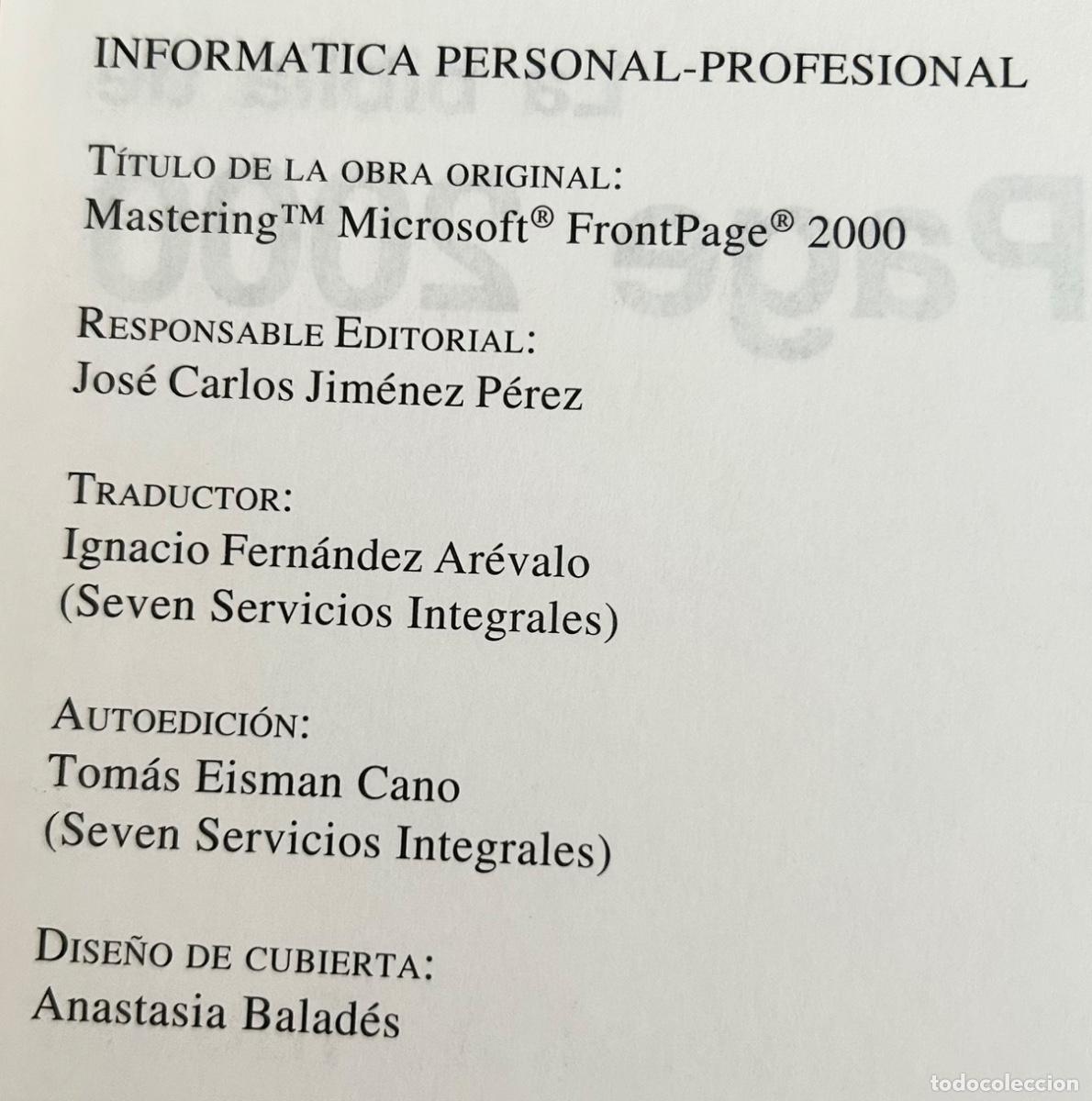 Libros de segunda mano: FRONTPAGE 2000 + CD ROM- LIBRO INFORMATICA VINTAGE-ANAYA FRONT PAGE PC LA BIBLIA - Foto 5