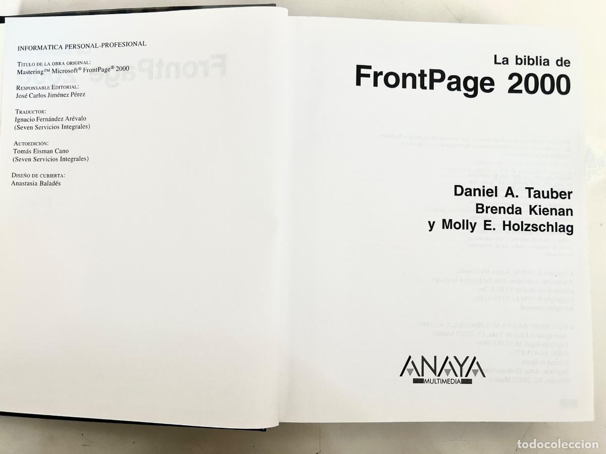 Libros de segunda mano: FRONTPAGE 2000 + CD ROM- LIBRO INFORMATICA VINTAGE-ANAYA FRONT PAGE PC LA BIBLIA - Foto 6