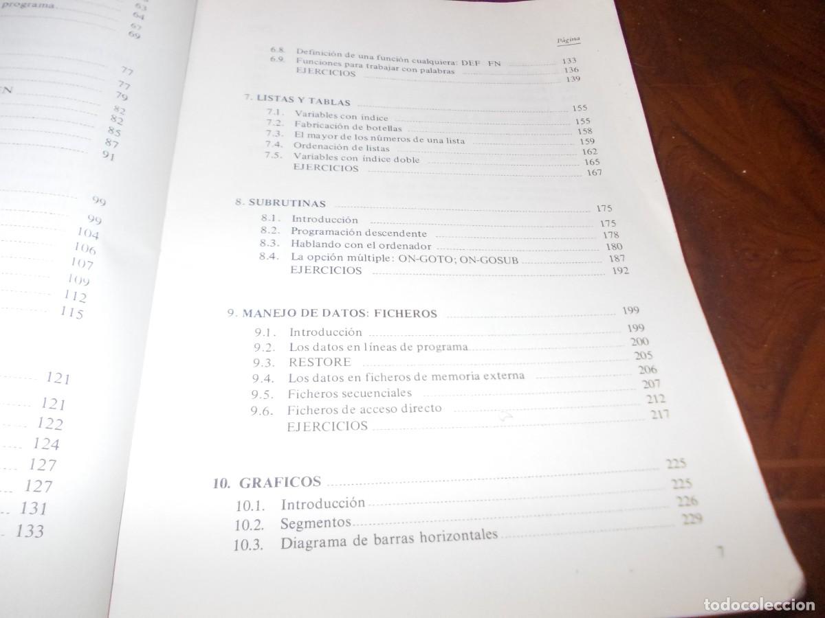Libros de segunda mano: Basic b&aacute;sico curso de programaci&oacute;n. 1.986 pastas y lomo en mal estado, interior aceptable - Foto 6